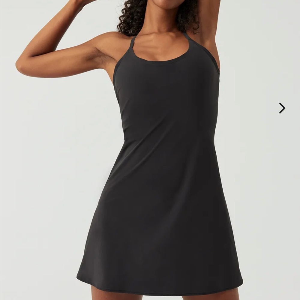 Outdoor Voices Black Racerback Slip Dress